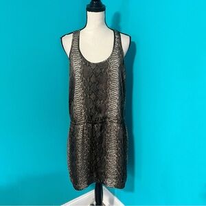 MICHAEL Michael Kors L Brown Faux Snakeskin Sleeveless Mini Dress